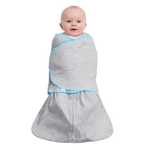 HALO - Sleepsack Swaddle Ideal Temp (1.5 TOG) | Heather Grey/Aqua - Neutral -born