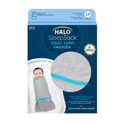 HALO - Sleepsack Swaddle Ideal Temp (1.5 TOG) | Heather Grey/Aqua - Neutral -born