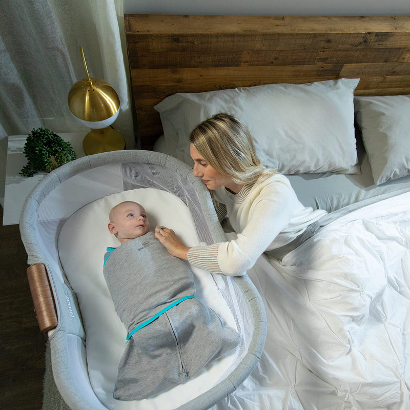 HALO - Sleepsack Swaddle Ideal Temp (1.5 TOG) | Heather Grey/Aqua - Neutral -born