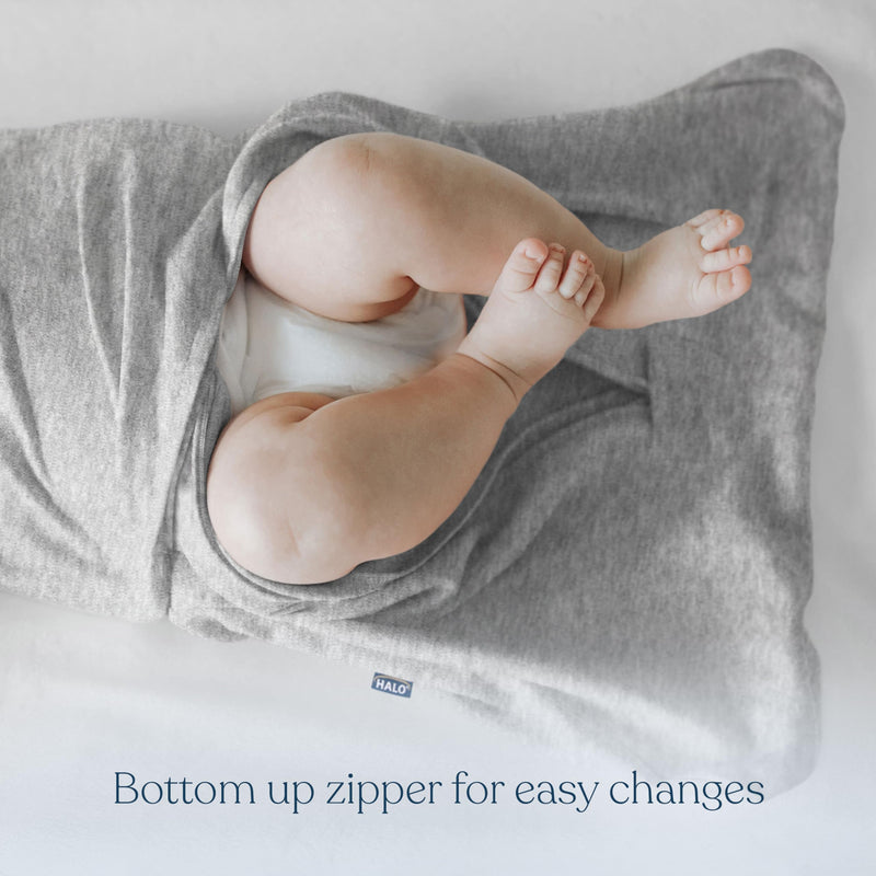 HALO - Sleepsack Swaddle Ideal Temp (1.5 TOG) | Heather Grey/Aqua - Neutral - Small