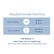 HALO - Sleepsack Swaddle Ideal Temp (1.5 TOG) | Heather Grey/Aqua - Neutral - Small