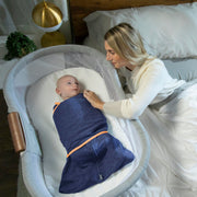 HALO - Sleepsack Swaddle Ideal Temp (1.5 TOG) | Navy/Orange - Boy - Small