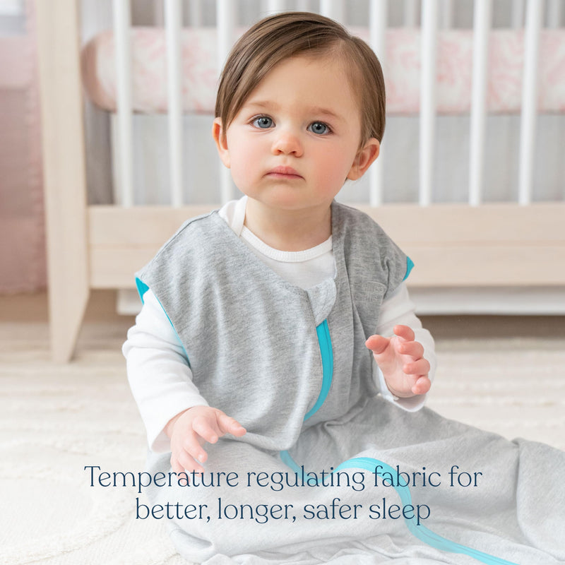 HALO - Sleepsack Wearable Blanket Ideal Temp (1.0 TOG) | Heather Grey/Aqua - Neutral - Medium