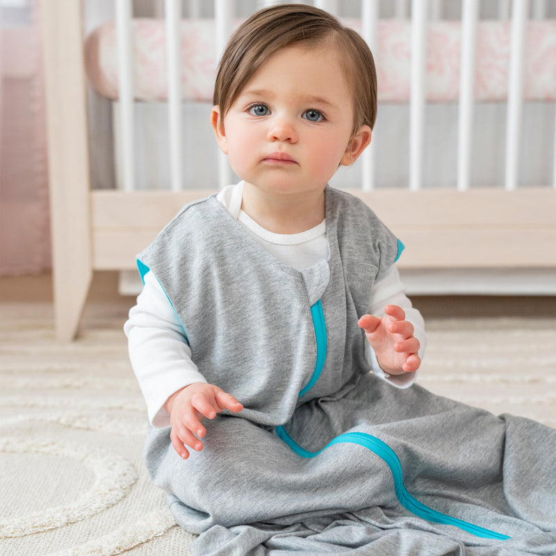 HALO - Sleepsack Wearable Blanket Ideal Temp (1.0 TOG) | Heather Grey/Aqua - Neutral - Medium