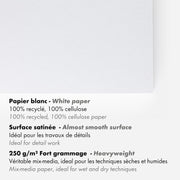 Clairefontaine - Paint'On A5 recycled paper pad 30S white 250g