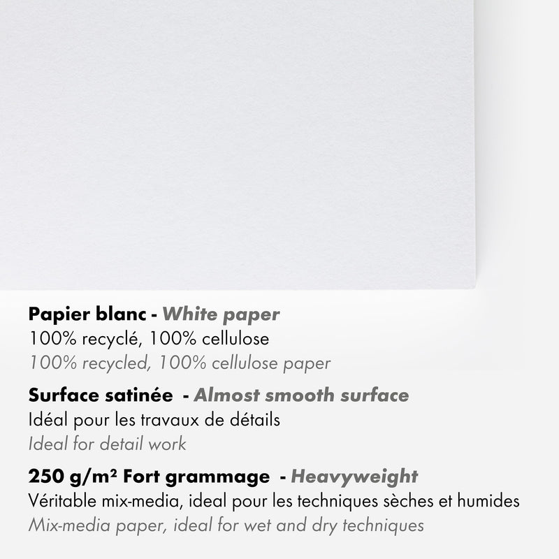 Clairefontaine - Paint'On A5 recycled paper pad 30S white 250g