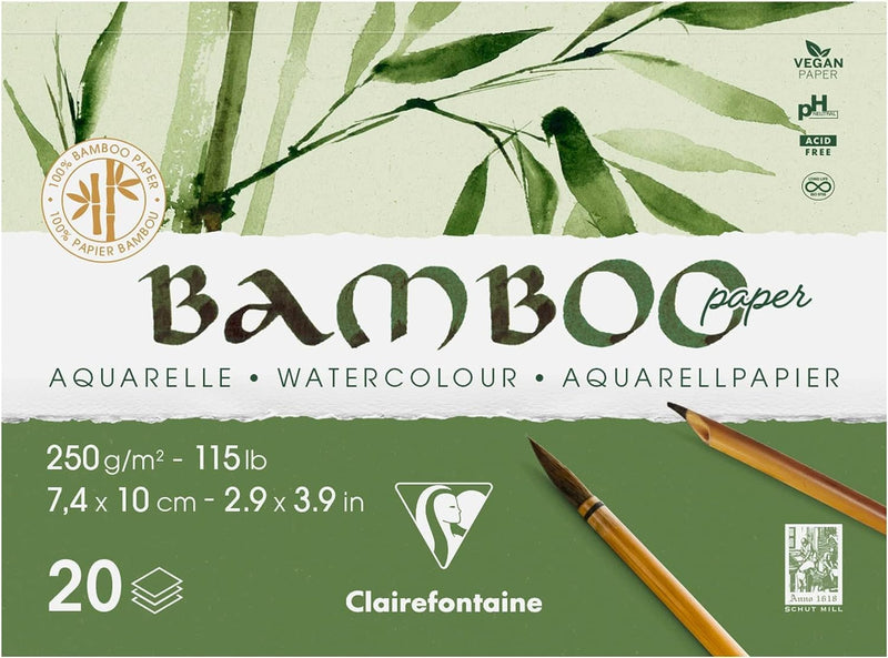 Clairefontaine - Glued drawing pad 20S Bamboo 250G 7.4X10Cm A7 L