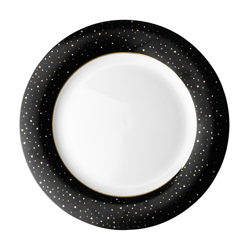 David Shaw - Dutch Rose Dinner Plate Black Sparkling
