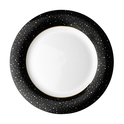 David Shaw - Dutch Rose Dinner Plate Black Sparkling