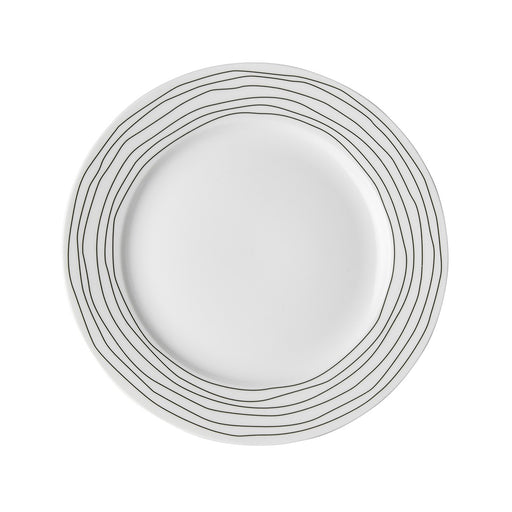 David Shaw - Dutch Rose Salad/Dessert Plate White w/Wavy Lines