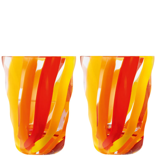David Shaw - Folk Tumbler 280ml Orange/Red/Yellow x 2