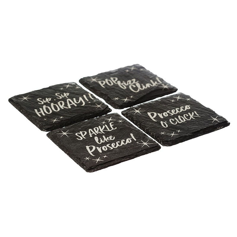 Selbrae House - Engraved Prosecco Slate Coasters s/4