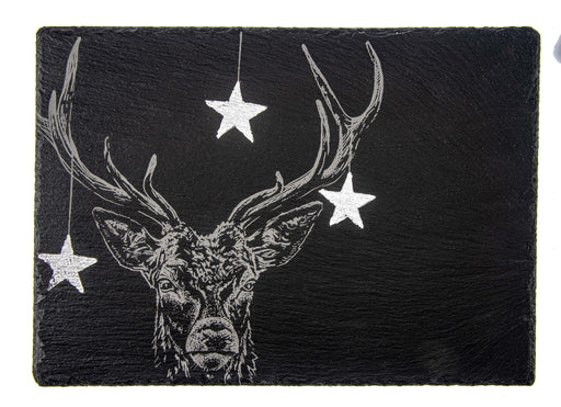 Selbrae House - Engraved Slate Holiday Stag Cheese board