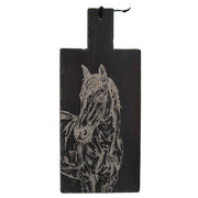 Selbrae House - Engraved Slate Horse Portrait Serving Paddle