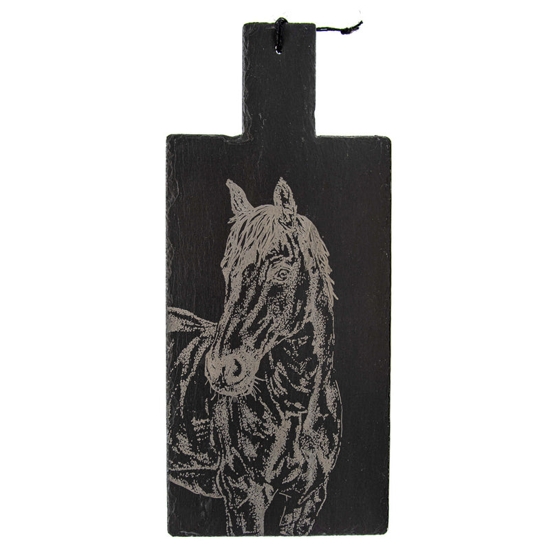 Selbrae House - Engraved Slate Horse Portrait Serving Paddle