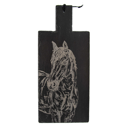 Selbrae House - Engraved Slate Horse Portrait Serving Paddle