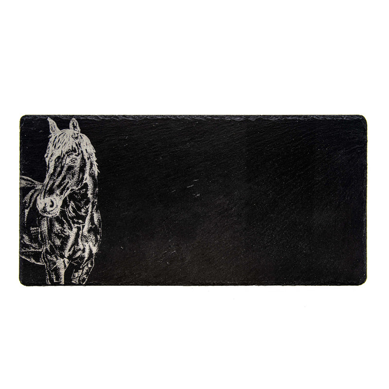 Selbrae House - Engraved Slate Horse Portrait Table Runner