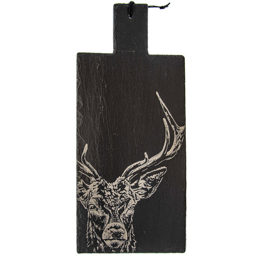 Selbrae House - Engraved Slate Stag Prince Serving Paddle