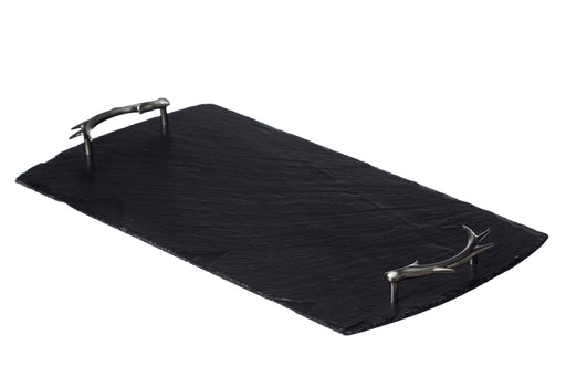 Selbrae House - Large Slate Serving Tray with Antler Handles