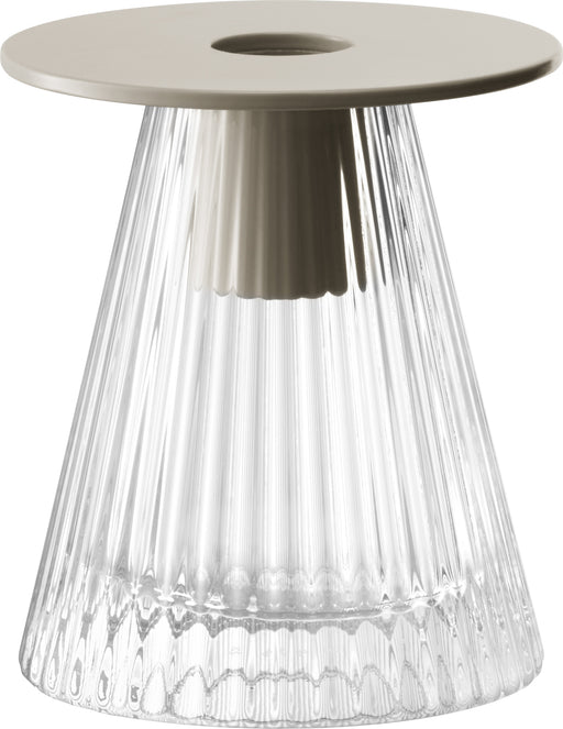 LSA - Beacon Candle Holder/Vase H10cm Clear/Concrete Grey