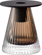 LSA - Beacon Candle Holder/Vase H10cm Taupe/Jet Black