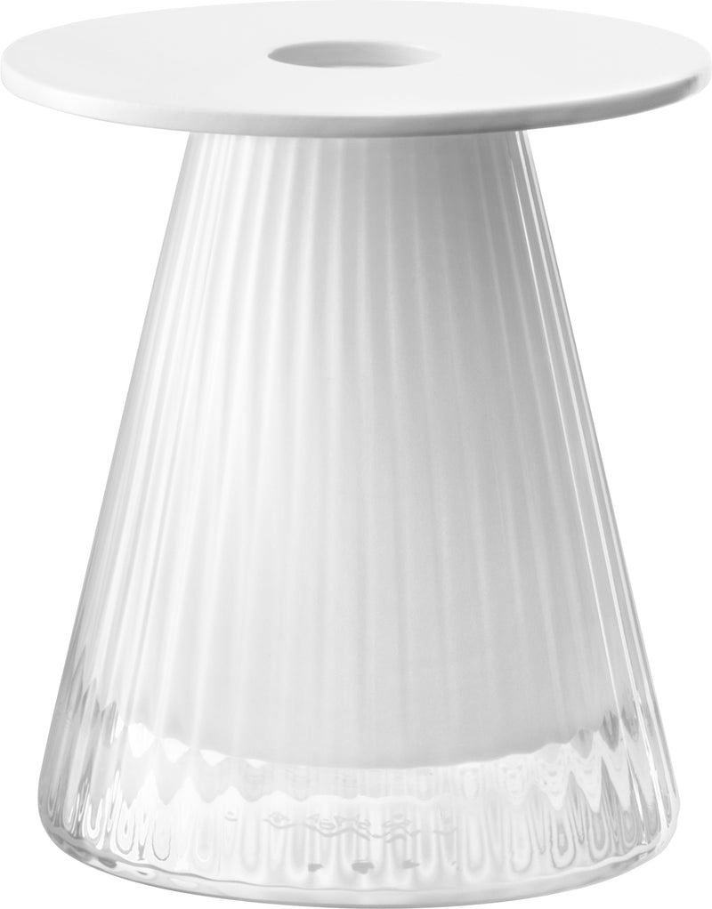LSA - Beacon Candle Holder/Vase H10cm White/Chalk White