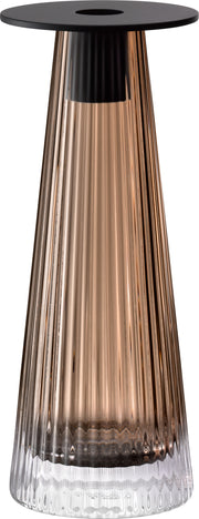 LSA - Beacon Candle Holder/Vase H22cm Taupe/Jet Black