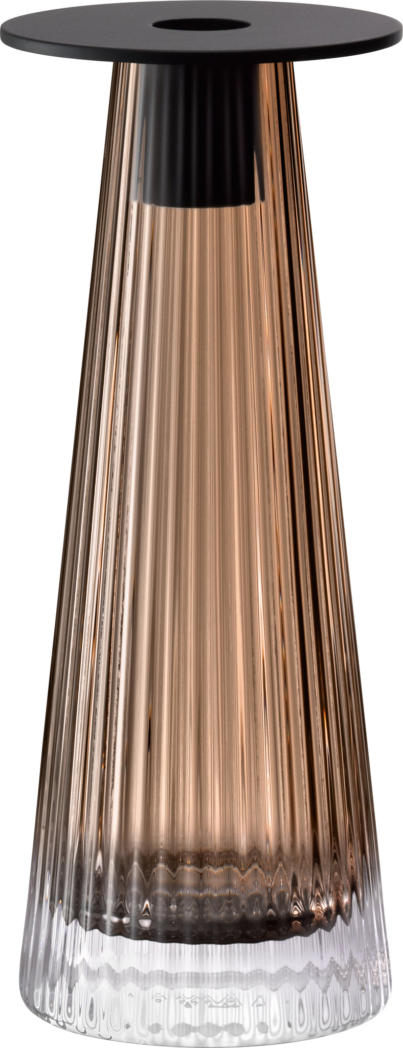 LSA - Beacon Candle Holder/Vase H22cm Taupe/Jet Black