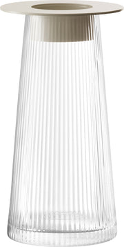 LSA - Beacon Lantern/Vase H30cm Clear/Concrete Grey