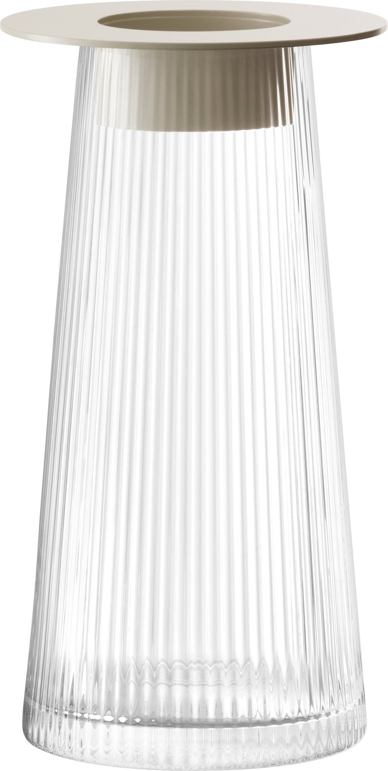 LSA - Beacon Lantern/Vase H30cm Clear/Concrete Grey