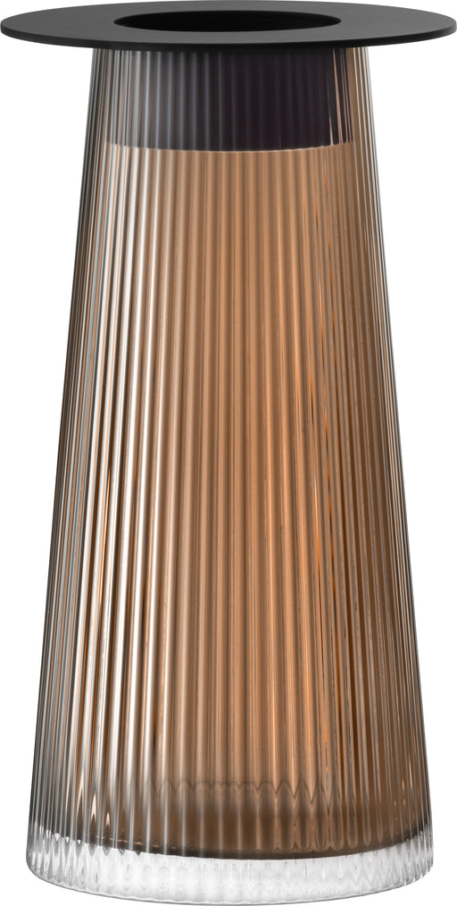 LSA - Beacon Lantern/Vase H30cm Taupe/Jet Black