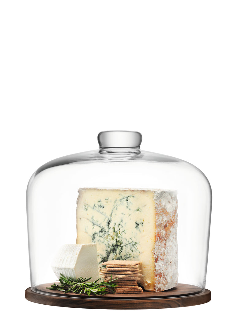 LSA International - City Dome & Walnut Base Ø32cm Clear *