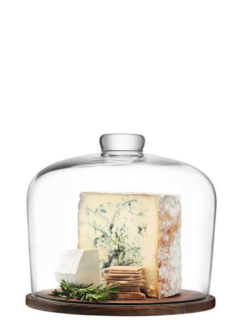 LSA International - City Dome & Walnut Base Ø32cm Clear *