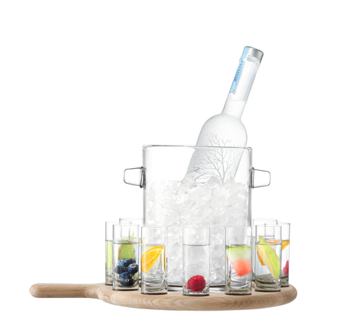 LSA - Paddle Vodka Serving Set & Oak L38.5cm Clear