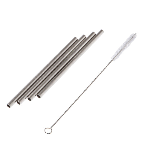 IsAlbi - Fine Foods SS Cocktail Straws with Cleaning Brush Set 5