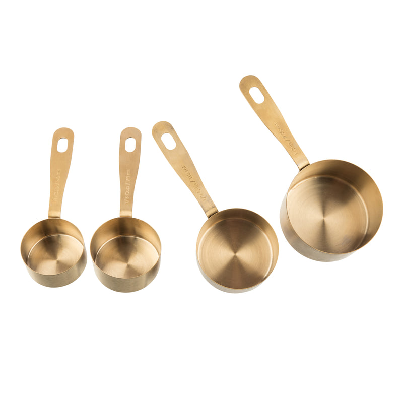 Captivate - Kitchen Pantry Brass Measure Cups s/4