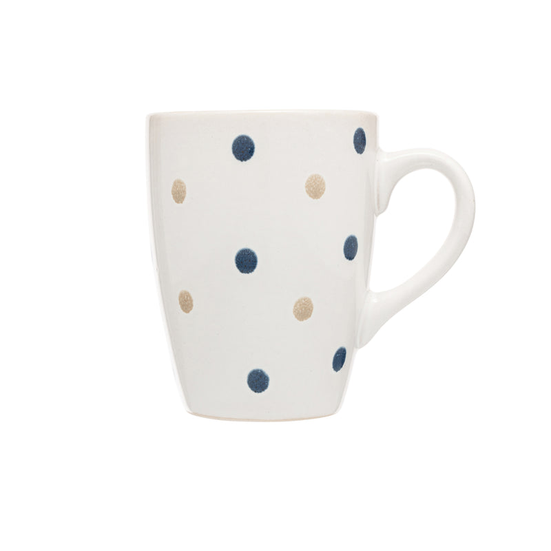 Captivate - Siip Reactive Glaze Mug Blue & Beige Dot