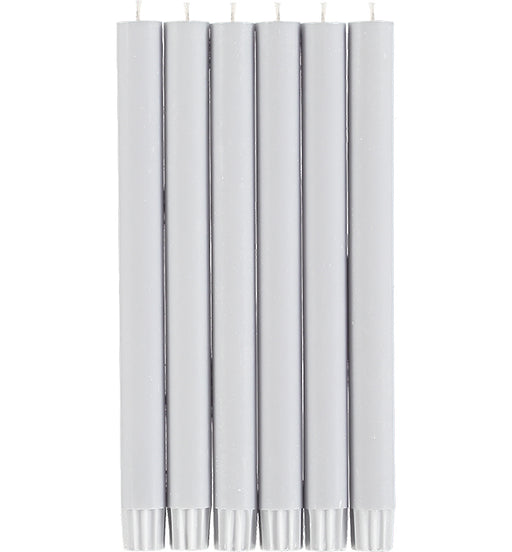 British Colour Standard - Solid Dinner Candle x6 Gull Grey