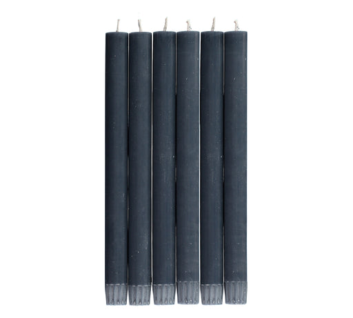 British Colour Standard - Solid Dinner Candle x6 Gunmetal Grey