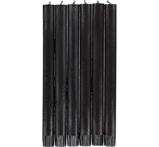 British Colour Standard - Solid Dinner Candle x6 Jet Black
