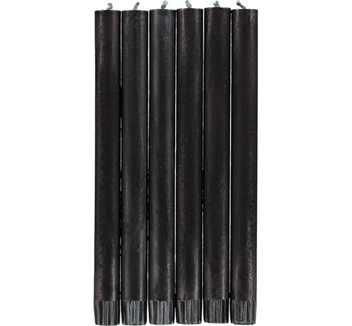 British Colour Standard - Solid Dinner Candle x6 Jet Black