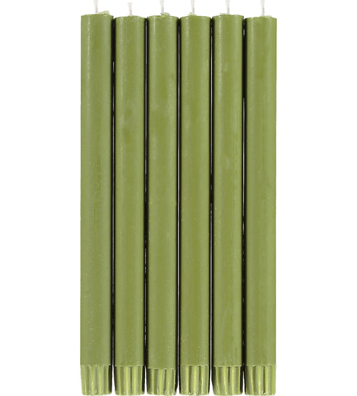 British Colour Standard - Solid Dinner Candle x6 Olive