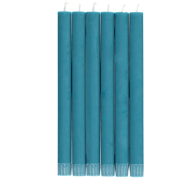 British Colour Standard - Solid Dinner Candle x6 Petrol Blue