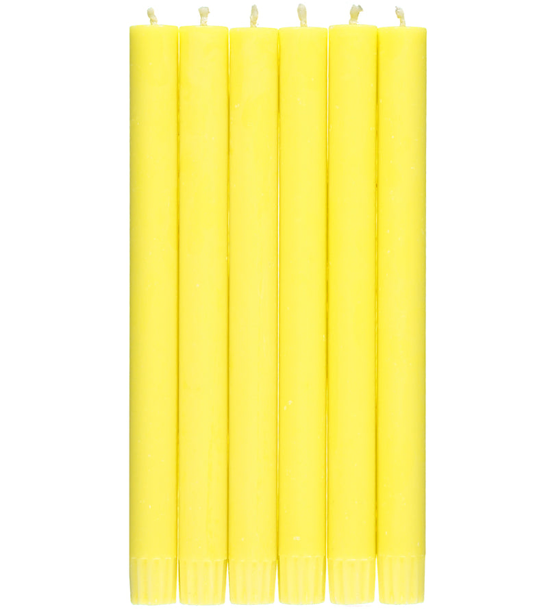 British Colour Standard - Solid Dinner Candle x6 Primrose