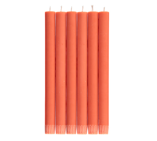British Colour Standard - Solid Dinner Candle x6 Rust