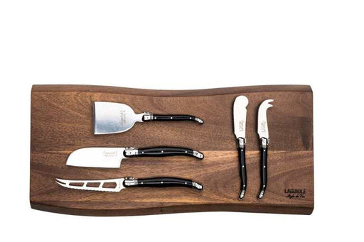 STYLE DE VIE - LAGUIOLE Premium -Cheese Knives,(5)  Blk, w/Serving Boa