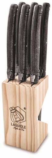 STYLE DE VIE - LAGUIOLE Premium-Steak Knives, 4.3  6-Pcs Block Set, Black St
