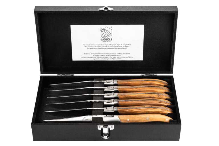 STYLE DE VIE - LAGUIOLE Luxury Line-Steak Knives  4.1"/10.5cm, Olive woo