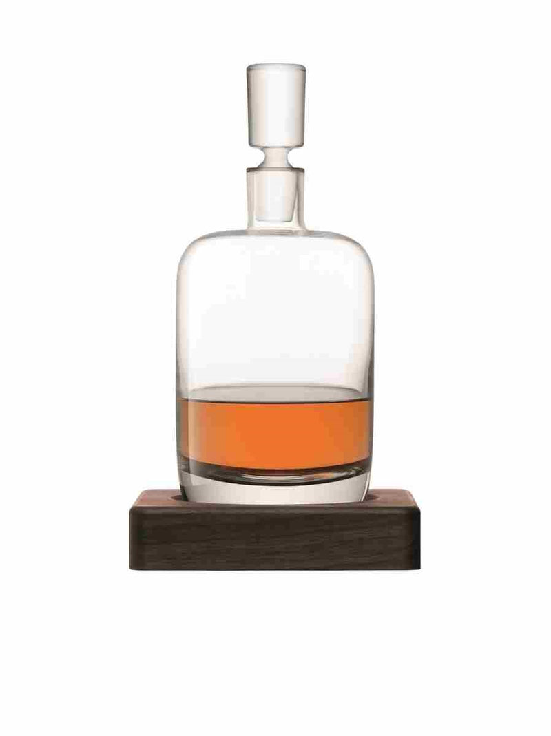 LSA - Whisky Renfrew Decanter 1.1L Clear & Walnut Base *