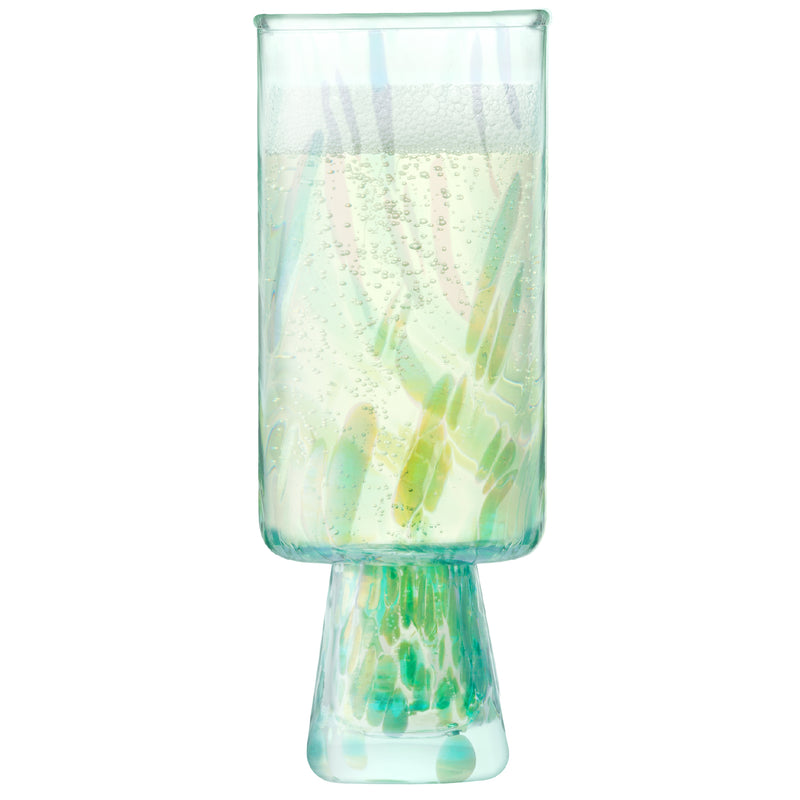 LSA - Sea Glass Flute Glass 240ml Sea Greens x 2